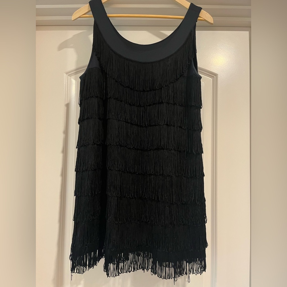 Elegant Black Fringe mini dress